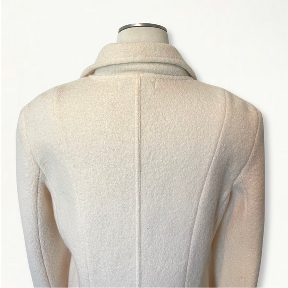 Vintage Casual Corner Neutral Cream Textured 100% Wool Staple Jacket Blazer - Picture 6 of 13